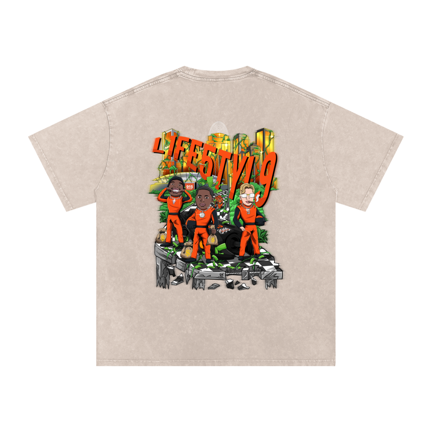 NASCAR JA’MARR - Acid Wash Oversize Tee