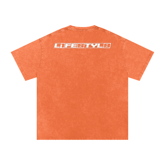 “L1FE5TYL9” Acid Wash Oversize Tee