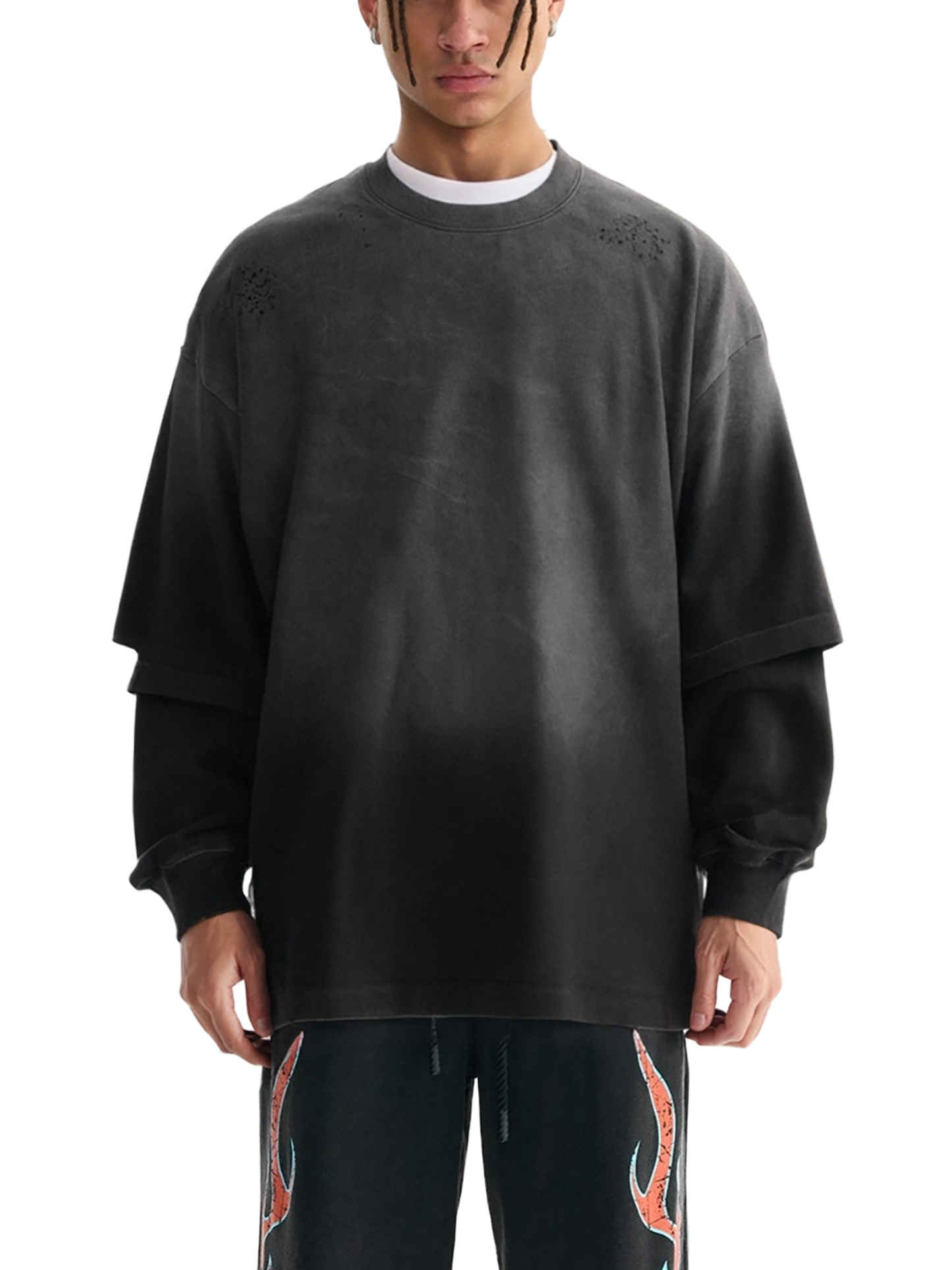 5’s Sunfade Hand-Frayed Faux Two-Piece Tee