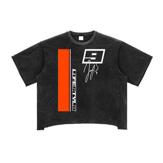 9’s Raw Edge Snow Washed Boxy Tee
