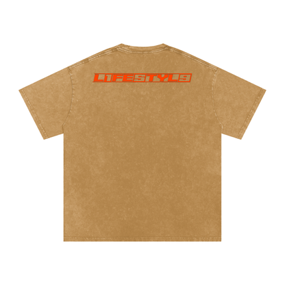 “L1FE5TYL9” Acid Wash Oversize Tee