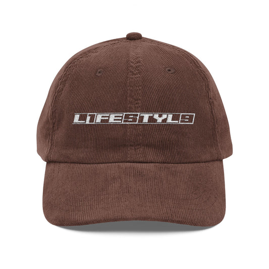 “L1FE5TYL9” Vintage Embroidered Corduroy Cap