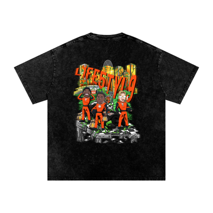 5's Acid Wash Oversize Tee