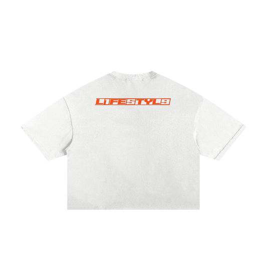 “L1FE5TYL9” Classic Frayed Boxy Tee
