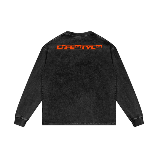 “L1FE5TYL9” Acid Wash Oversize Long Sleeve