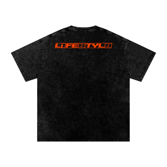 “L1FE5TYL9” Acid Wash Oversize Tee