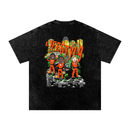 9’s Acid Wash Oversize Tee