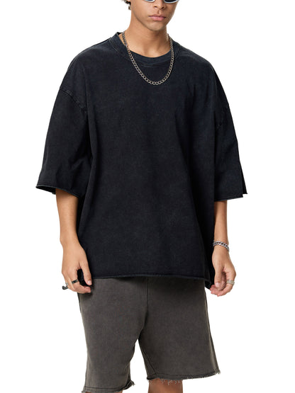 9’s Raw Edge Snow Washed Boxy Tee