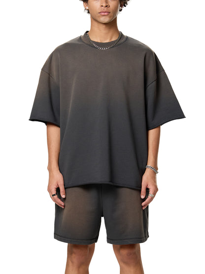 “L1FE5TYL9” Sun Fade Raw Edge Tee